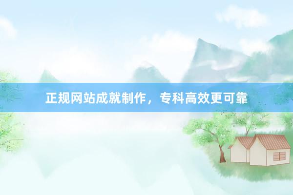 正规网站成就制作，专科高效更可靠